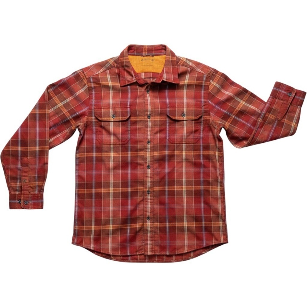 Orvis Mens XL Red Plaid Long Sleeve Button Up Shirt 1088535